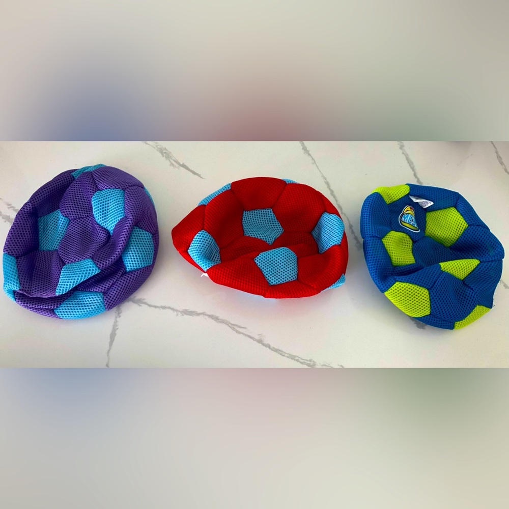 Air mesh inflatable soccer ball set of 3